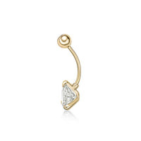 Solitaire Round Cubic Zirconia Belly Ring - 16G
