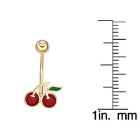 Cherry Enamel Belly Ring - 16G