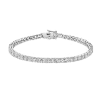 3.00 - 6.00 Carat Lab Grown Diamond Tennis Bracelet for Women in 925 Sterling Silver 7.25 Inch (G-H, VS2-SI1) Box with Tongue and Safety