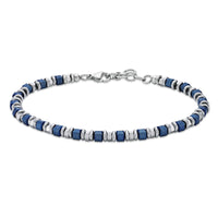 Beaded Bracelet in Blue Ion Plated Stainless Steel