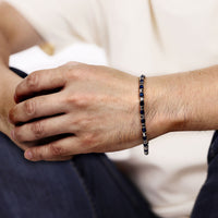 Beaded Bracelet in Blue Ion Plated Stainless Steel