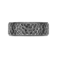 Hammered Texture Ring in Antique Finish Stainless Steel