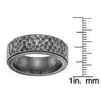 Hammered Texture Ring in Antique Finish Stainless Steel
