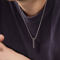 Skull Bar Pendant in Antique Finish Stainless Steel