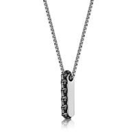 Skull Bar Pendant in Antique Finish Stainless Steel