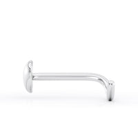 14K Heart Curved Nose Ring - 20G