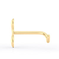 14K Clover Curved Nose Ring - 20G