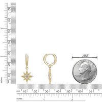 Large Star Dangle Huggie Earrings