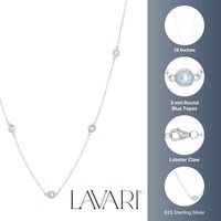 Birthstone Station Necklace in Sterling Silver
