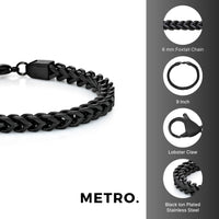 Thick Bracelet in Black Ion Plated Stainless Steel