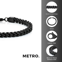 Thick Bracelet in Black Ion Plated Stainless Steel