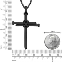 Nail Cross Pendant in Black Ion Plated Stainless Steel
