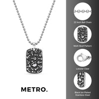 Skull Pendant in Antique Finish Stainless Steel
