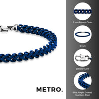 Medium Bracelet in Blue Acrylic Coated Stainless Steel