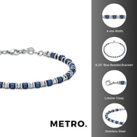 Beaded Bracelet in Blue Ion Plated Stainless Steel
