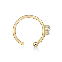 14K Gold Triangle 0.025 Carat Lab Grown Diamond Nose Hoop - 20G