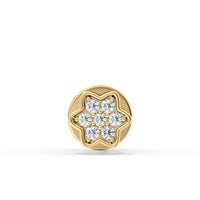 10K Yellow Gold Internally Threaded Cubic Zirconia Star Shape Jeweled Micro Labret, 16 Gauge