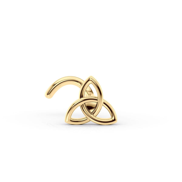 14K Celtic Knot Curved Nose Ring - 20G