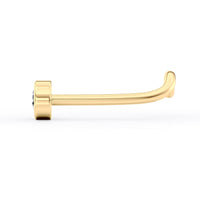14K Bezel Set Cubic Zirconia Curved Nose Ring - 20G