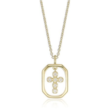 Square Cross Pendant Necklace