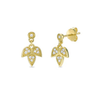 Lab Grown Diamond Petal Dangle Earrings