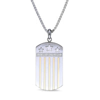 Texas Flag Dog Tag in Steel High Polish Stainless Steel