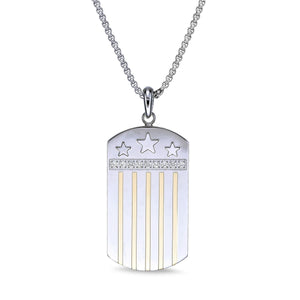 Texas Flag Dog Tag in Steel High Polish Stainless Steel