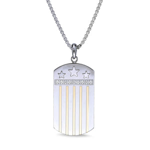 Texas Flag Dog Tag in Steel High Polish Stainless Steel