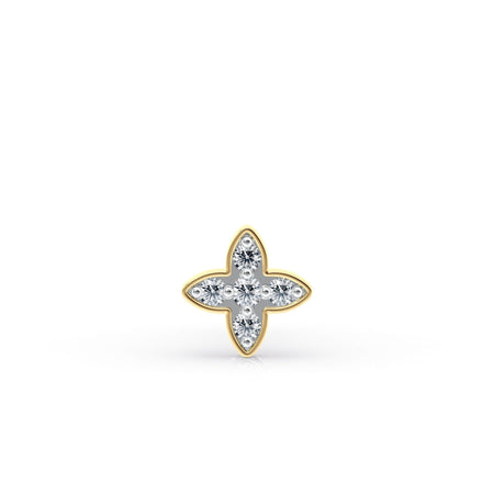 18 G (1.0 mm) Lab Grown Diamond Straight-Stud Nose Ring in 14K Yellow Gold