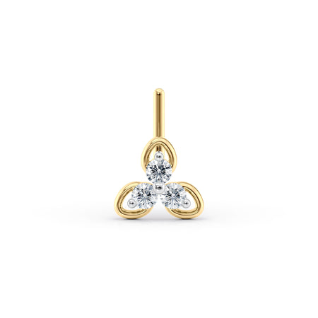 20 G (0.8 mm) L-Shape Nose Ring in 14K Yellow Gold