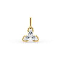 20 G (0.8 mm) L-Shape Nose Ring in 14K Yellow Gold