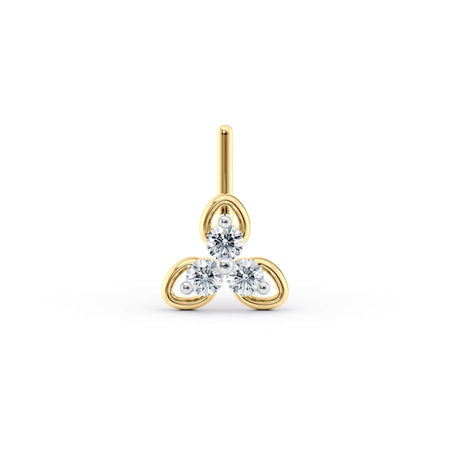 20 G (0.8 mm) L-Shape Nose Ring in 14K Yellow Gold