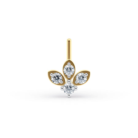 20 G (0.8 mm) L-Shape Nose Ring in 14K Yellow Gold