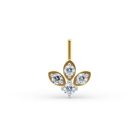 20 G (0.8 mm) L-Shape Nose Ring in 14K Yellow Gold