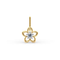20 G (0.8 mm) L-Shape Nose Ring in 14K Yellow Gold