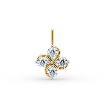 20 G (0.8 mm) L-Shape Nose Ring in 14K Yellow Gold