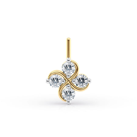 20 G (0.8 mm) L-Shape Nose Ring in 14K Yellow Gold