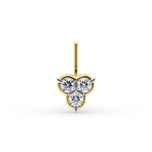 20 G (0.8 mm) L-Shape Nose Ring in 14K Yellow Gold