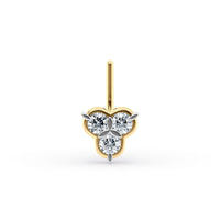 20 G (0.8 mm) L-Shape Nose Ring in 14K Yellow Gold