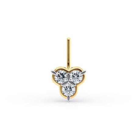 20 G (0.8 mm) L-Shape Nose Ring in 14K Yellow Gold