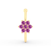 14K FlowerOpen Hoop Nose Ring - 22G