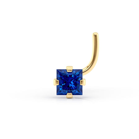 14K Screw Colored CZ Nose Ring - 20G