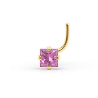 14K Screw Colored CZ Nose Ring - 20G