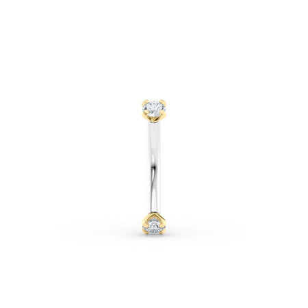 Banana Pin Cubic Zirconia Barbell Eyebrow Piercing - 14G