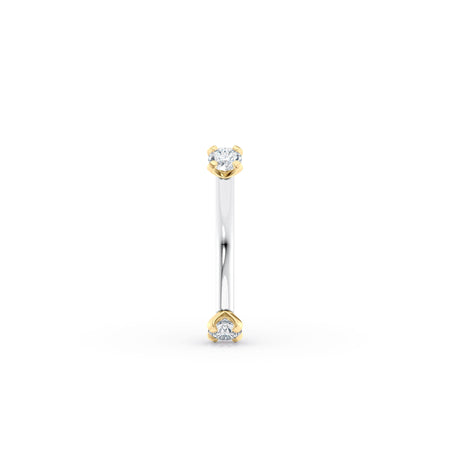 Banana Pin Cubic Zirconia Barbell Eyebrow Piercing - 14G