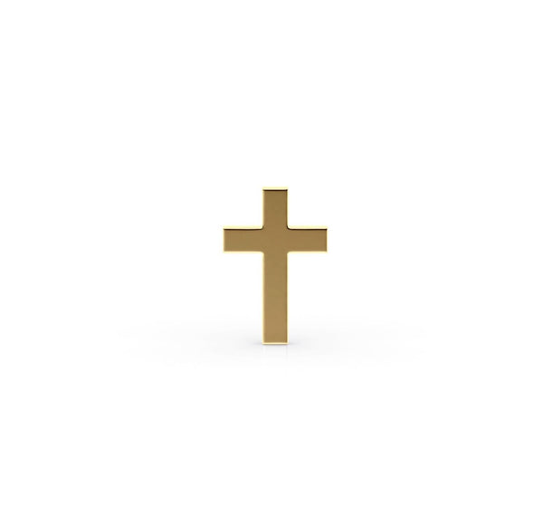 Cross Titanium and 14K Gold Labret - 16G