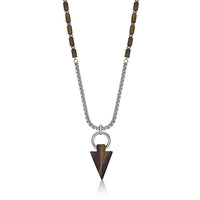 Men's Tiger Eye Arrowhead Necklace in Sterling Silver