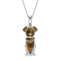 Tiger Eye Dog Pendant