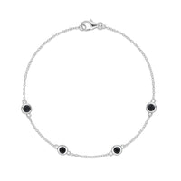 Birthstone Station Bracelet in Sterling Silver