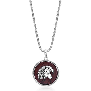 Round Eagle Pendant in Brown Obsidian and Serling Silver